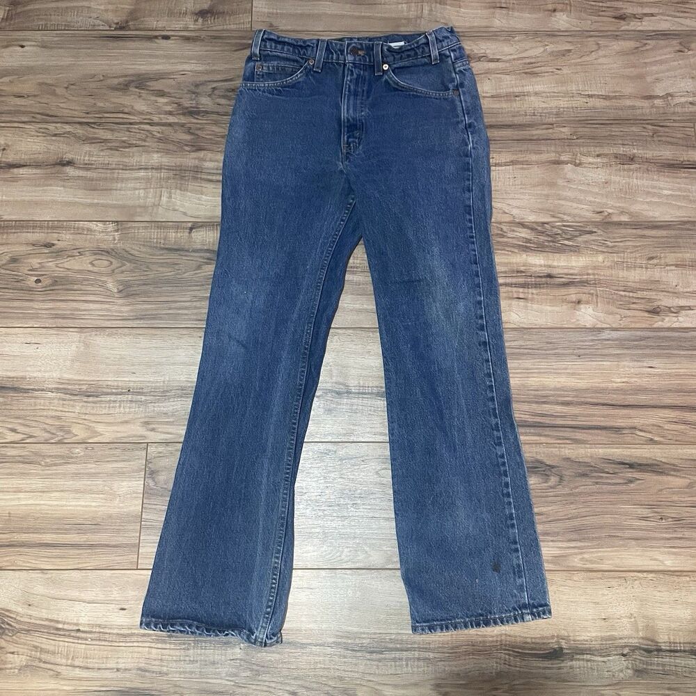 Vintage 90s Levis 517 Orange Tab Jeans 32x34 (Fit 31x31) Blue Indigo MADE IN USA